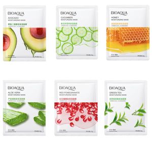BIOAQUA Gurken-Centella-Honig-Avocado-Feuchtigkeits-Gesichtsmaskenblatt, Granatapfel-Aloe-Pflanzenmasken