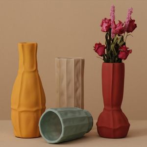 Vasos vasos geométricos nórdicos vaso de flor varanda jardim cerâmica verde desktop artesanato em casa sala de estar decoração ornamento