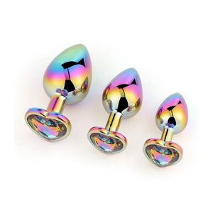 Anal Toys 3 ПК/Set Metal Plug Sex для женщин для взрослых продуктов Buplug красочный сталь дилдо