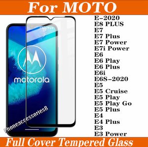 9D Tam Kapak Temperli Cam Telefon Ekran Koruyucu Moto Motorola E8 E7 E7I E6 E6 E6S E5 E4 E3 Play Power Plus E5-Play-GO E 2020