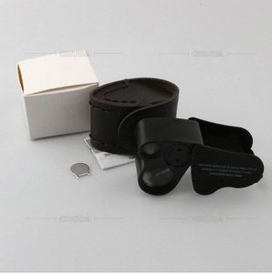 leather case 30X 60X Microscope Portable Lighted LED Illuminated Jewelry Magnifier Handheld Dual Lens Eye Loupe Magnifying Glasses 9889 9889H