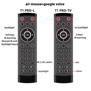 Новый T1 Pro Голосовой пульт дистанционного управления 2.4 ГГц беспроводной воздушной мыши T1Pro Gyro для Android TV Box