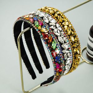 Lüks Kore Geometrik Kristal Kafa Zarif Renk Rhinestone Boncuklu Hairband Kız Parti Saç Aksesuarı Başlığı