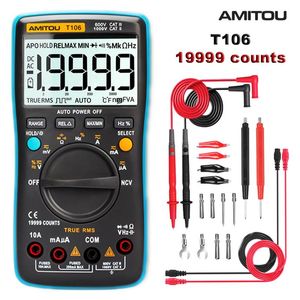 Multimeters AMITOU T106 Digital Multimeter 19999 Counts Professional Multimetro True RMS Capacitor Continuity Tester Esr Meter Analogico