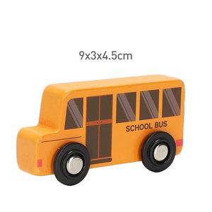 Деревянные транспортные средства миниатюрные школьные автобусные игрушки, включая автомобильные грузовики, вертолетные машины скорой помощи, для детей в возрасте 3 лет.