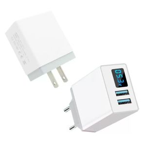 Светодиод высочайшего качества 5V / 3.1A 2 USB Wall Phone зарядное устройство US EU Plug для Pro x 11 12 Xiaomin Huawei мобильный телефон мобильного телефона