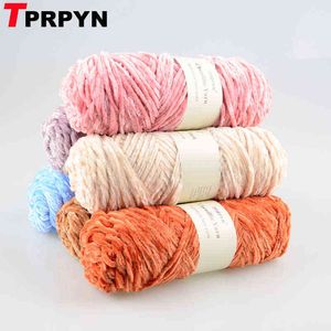 1PC TPRPYN 1PC=100g 110M Chenille Yarn For Knitting Velvet Texturized Knitted Crochet Yarn Soft Warm Line Threads To Knit Needlework Y211129