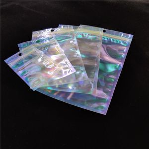 Universal Rainbow Plastic Zip Bloqueio Sacos Claro Bolsa de Pacotes de Zíper Resealable para Cabo de Celular Móvel Cabo Bateria Presente Qualquer Acessórios Acessórios Embalagem de varejo