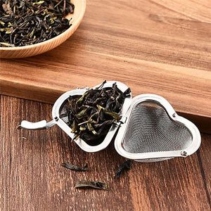Paslanmaz Çelik Çay Süzgeç Kilitleme Baharat Kafası Infuser Çay Top Filtresi Çaydanlık Kalp Şekli Çay Infuser FY5112