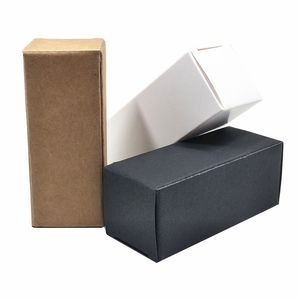 Beyaz Siyah Kahverengi Kraft Kağıt DIY Katlanabilir Hediye Paketi Kutusu Karton Kutusu Uçucu Yağ Parfüm Küçük Şişe Paketi Kutusu