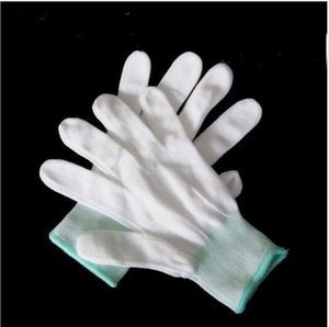 Перчатки без пальцев 10-контактные 13-контактные нейлоновые белые перчатки сердца без пылезащитной полиэфирной электроники заводской работы трудовые страхования мужчин и женщин