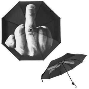 Orta parmak şemsiye yağmur rüzgar geçirmez yukarı sizin şemsiye yaratıcı katlanır şemsiye moda etkisi siyah şemsiye