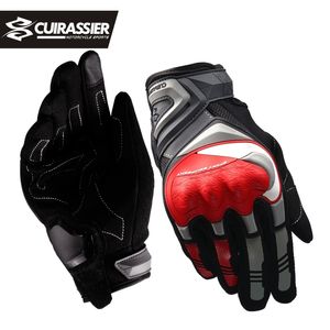 Reflective Touchscreen Motorcycle Gloves - Full Finger, Night Visibility, Racing & Riding Gear, Protective Motorbike Motocross