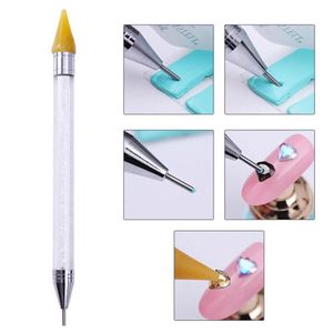 Tırnak sanat ekipmanı mücevher çift başlı nokta rhinestone crayon noktaları sondaj aletleri matkap kalemi alet pluma perforadora