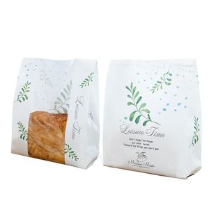 Kraft Ekmek Kağıt Torba Pencereden Kaçının Yağ Aşk Tost Pişirme Kağıdı Paket Servis Gel-Al Gıda El Yapımı Paket Torbaları