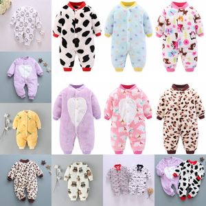 Yenidoğan Pijama Bebek Bahar Kış Giysileri Bebek Ceket Kızlar Için Tulum Erkek Yumuşak Flanel Bebe Romper 0-18 Ay 1532 Y2