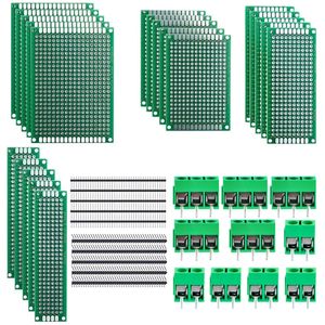 40pcs 2.54mm Pin header Strip 5.0mm Screw Terminal blocks Double Side Prototype PCB Board Kit