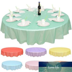 Masa örtüsü Katı Renk Tek Kullanımlık Plastik Masa Örtüsü Büyük Yuvarlak Kapak Temizlemek Kolay Temizleme Aile Toplama için Uygun Mendil