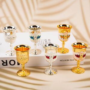 Kupalar 30 ml Şarap Kadehleri ​​İçecek Goblet Kokteyl Kupası Altın Vintage Avrupa Tarzı Yaratıcı Hediye Bar Ev Dekor Için