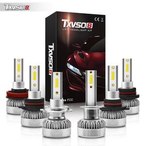 TXVSO8 G1 Araba LED Far Ampuller H1 / H4 / H7 / H8 / H9 / H11 / 9005/9006/9012 8000Lümen Yüksek Işın 6000 K Süper Parlak Beyaz 1: 1 Halojen Boyutu 2 adet