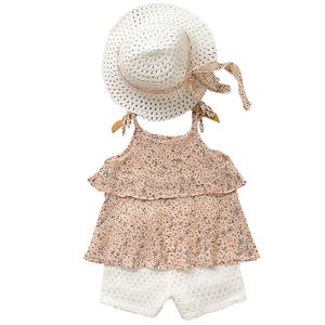 Dropshipping Girls Clothing устанавливает летняя детская одежда с цветочной шифоновой шифоно
