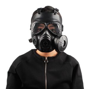 Açık Spor Kask Çift Filtre Gaz Maskesi CS Taktik Ordusu Terleme Fan Koruma Bisiklet Kaskları ile Yüz Koruma