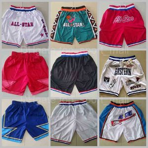 Star All Team Basketbol Just Şort Don Spor Giyim Cep Fermuar Eşofman Altı Erkekler 2019-2020 1996 1997 2003 Yıl Kırmızı Mavi Batı Doğu Koşu