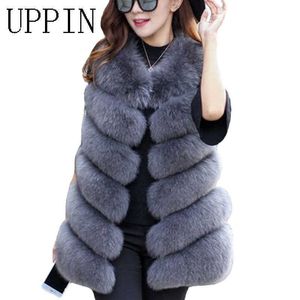 Uppin inverno colete quente Chegada moda mulheres importar casaco colete de pele de alta qualidade falsa casaco de pele de pele colete longo plus size s-3xl y200926