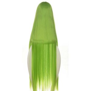 Kod Geass CC Shi Tsu İmparatoriçe Peruk Cosplay Kostüm 80 cm Yeşil Uzun Düz Isıya Dayanıklı Fiber Saç Peruca Anime Peruk Y0913