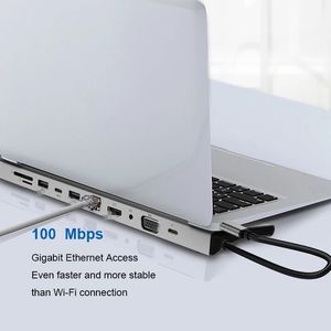 5Gbps 11 in 1 Type-C HUB Adapter USB C Laptop Docking Station to USB-C HD-compatible VGA Audio PD Converter for PC Notebook