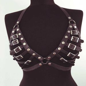 Erotic BDSM Sex Toys for Couples Leather Bra Flirting Sex Game Fetish Chest Bondage Metal Ring Lingerie Sexy Underwear Sex Tools P0816