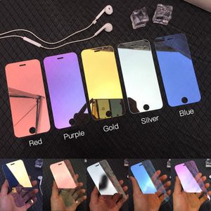 Fasion ayna renk temperli cam telefon ekran koruyucu iphone 13 12 11 pro xr x xs max 8 7 6 artı