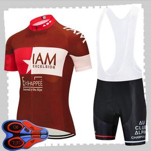 Pro Takımı IAM Bisiklet Kısa Kollu Jersey (BIB) Şort Setleri Erkek Yaz Nefes Yol Bisiklet Giyim MTB Bisiklet Kıyafetler Spor Üniforma Y21041505