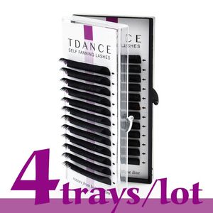 Cílios Falsos TDANCE 4 Pçs / Lote Fácil Ventilador Bloom Maquiagem Extensão Eyelash Rápido Fãs Volume Volume Volume Choos Austomático