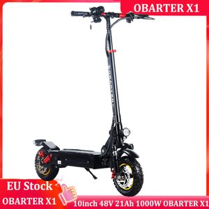 Stock UE / USA gratuito OBARTER X1 10 pollici 48 V 21 Ah Doppio motore 1000 W Velocità massima 45 km / h Potente scooter elettrico per adulti