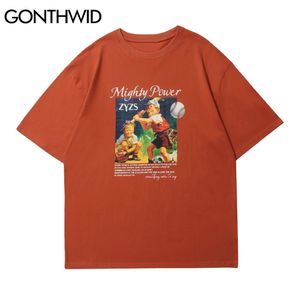 T-Shirt Harajuku Hip Hop Streetwear Erkekler Karikatür Erkek Oyun Beyzbol Baskı Tişörtleri Pamuk Casual Kısa Kollu Tees Tops 210602