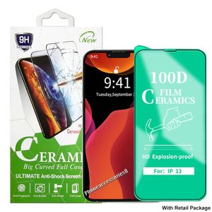 HD Temizle Yumuşak Seramik Telefon Ekran Koruyucu için iphone 13 12 Mini 11 Pro Max XR XS 6 7 8 Artı Perakende Kutusu Ile Karışık Sipariş Kabul