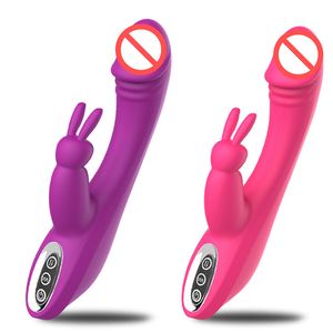 G Spot coelho anal dildo duplo vibrador brinquedos sexuais para mulher adulto com 10 modos de vibração impermeável clitóris estímulo