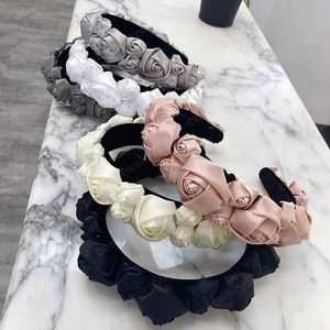 Kadınlar için Moda Hairband Büyük / Küçük Gül Patchwork Bandı En Kaliteli Çiçek Türban Saç Aksesuarları