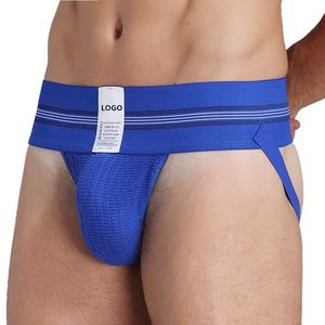 Custom Men's G-Strings OEM Homem Underwear Aceite Personalizar Logotipo Voltar Aberto Algodão Gay Tangas Sexy