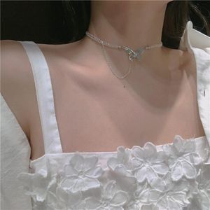 Подвесные ожерелья Crystal Butterfly Ожерелье - винтажный корт стиль