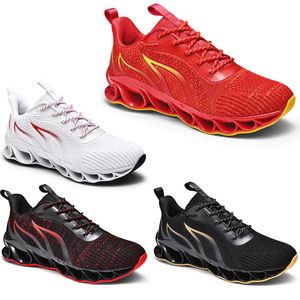 2022 Menasız Koşu Ayakkabıları Erkekler için Ateş Kırmızı Siyah Gold Blade Blade Moda Günlük Erkek Eğitmenler Açık Hava Spor Spor Ayakkabıları EUR 40-46