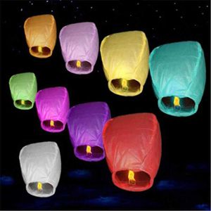 Novo 10/30 / 50 pçs / lote DIY Papel de céu chinês voando ing lanternas voar lâmpadas de vela de Natal decoração festa de aniversário H1020