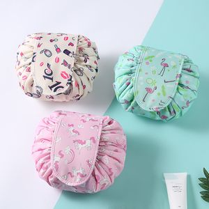 Косметическая сумка Drawstring Cateuпым чехол для макияжа Макияж Организатор Сочетание Чехол Туалетные Кит Умывальник Кит Travel Складной Контейнер Подарок W0227