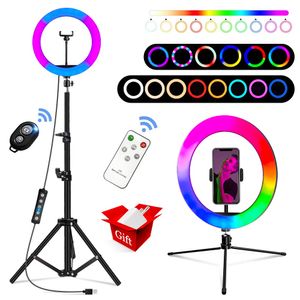 Lighting Selfie Ring Light Rgb Ringlight Ring Lamp Streaming with Tripod for Foto Makeup Artist Shooting Video Photography