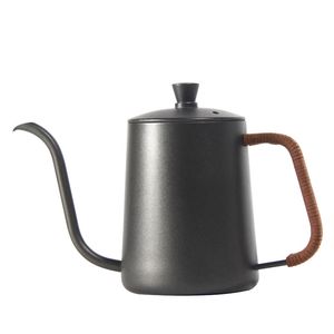 Bollitore a goccia 350ml 600ml Teiera per caffè Rivestimento antiaderente Acciaio inossidabile per uso alimentare Collo di cigno Bollitore a goccia Collo di cigno Bocca sottile 210408