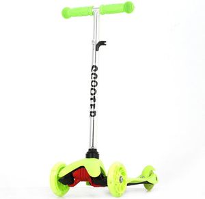 Мигающий 3-х колесный скутер, накапливайте игрушку для мальчиков для мальчиков в возрасте 2-8 лет регулируемая высота красный синий оранжевый розовый зеленый