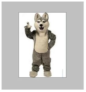 Fabrika çıkışları Husky Köpek Maskot Kostüm Yetişkin Karikatür Karakter Mascota Mascotte Kıyafet Takım Elbise Fantezi Elbise Parti Karnaval