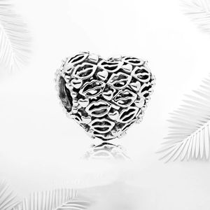 Подходит для Pandora Стерлингового серебра Браслет 30 шт. Сердце Губные бусы Чали для европейской змеи Очаровательная цепь мода DIY ювелирные изделия оптом