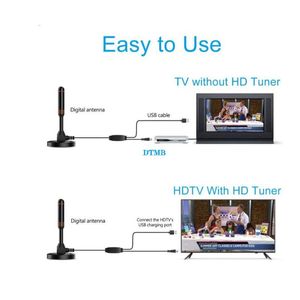 OEM Zemin Dalgası DTMB DVB-T HD TV Anten Kapalı Siyah Televizyon USB Amplifikatör Dijital Araba Hava Antenleri